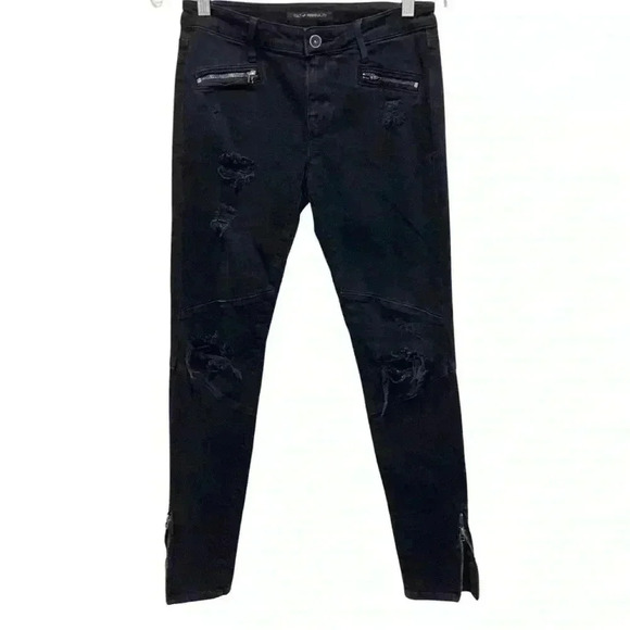 Cult of Individuality Mid Rise Moto Jeans Black - Picture 1 of 10
